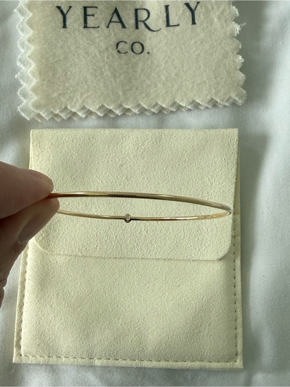 Yearly Co. Heavy Weight Delicate Diamond Bangle: Oval Diamond - Picture 4 of 6